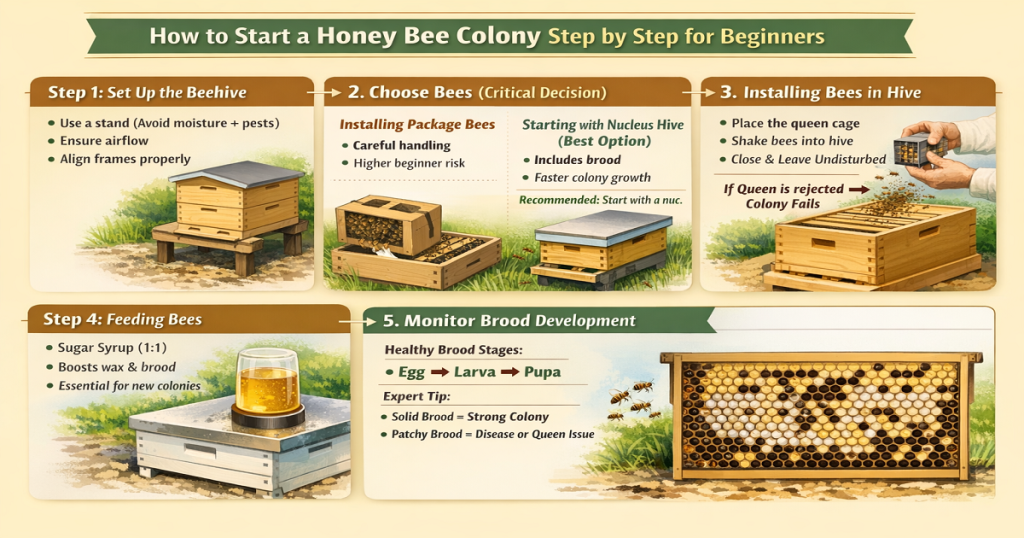 How to Start a Honey Bee Colony Step by Step for Beginners