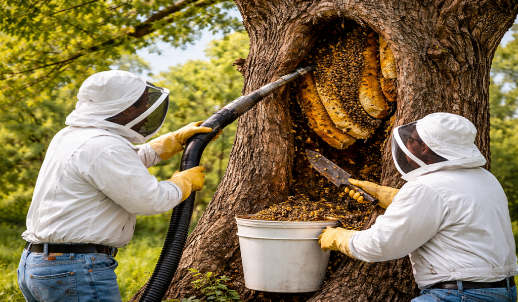 Bee Hive in Tree Removal