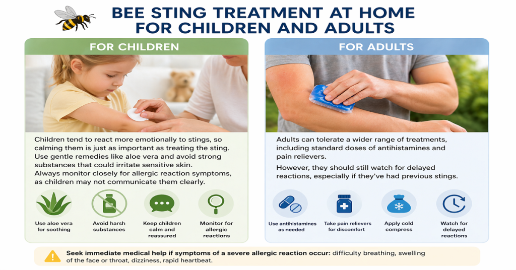 Bee Sting Treatment at Home for Children and Adults