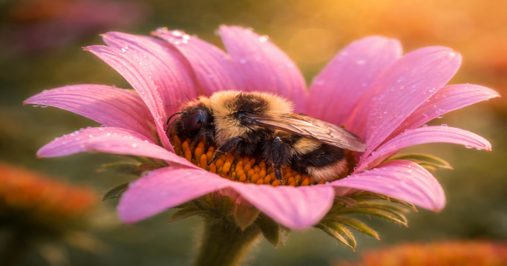 Bumble Bee Sleeping in Flower