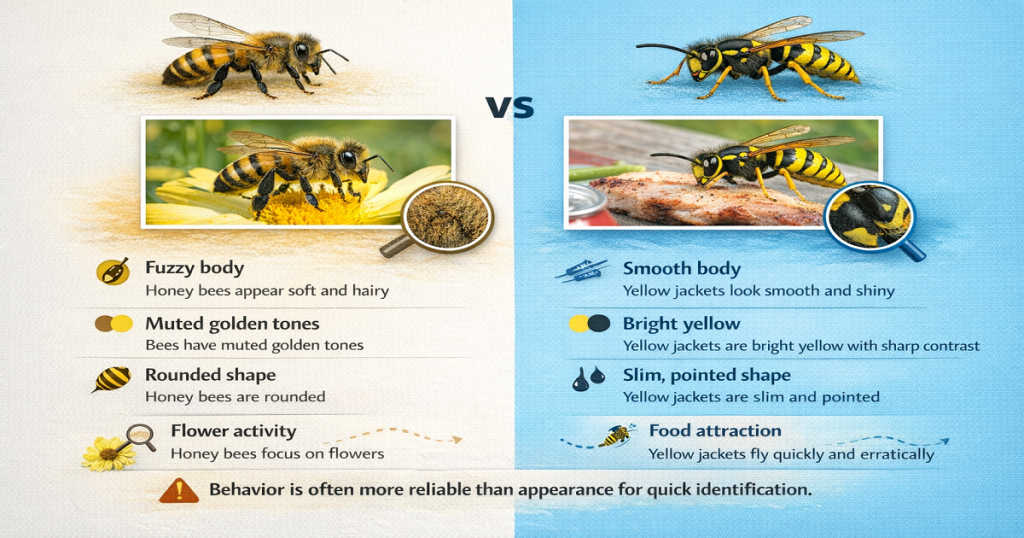 Honey Bee vs Yellow Jacket Identification