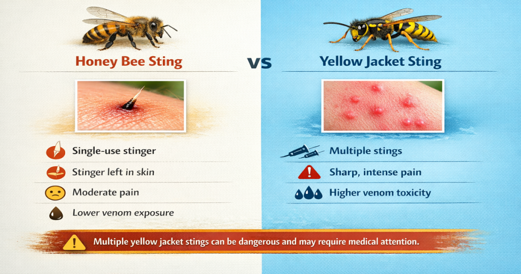 Sting Comparison: Honey Bee vs Yellow Jacket