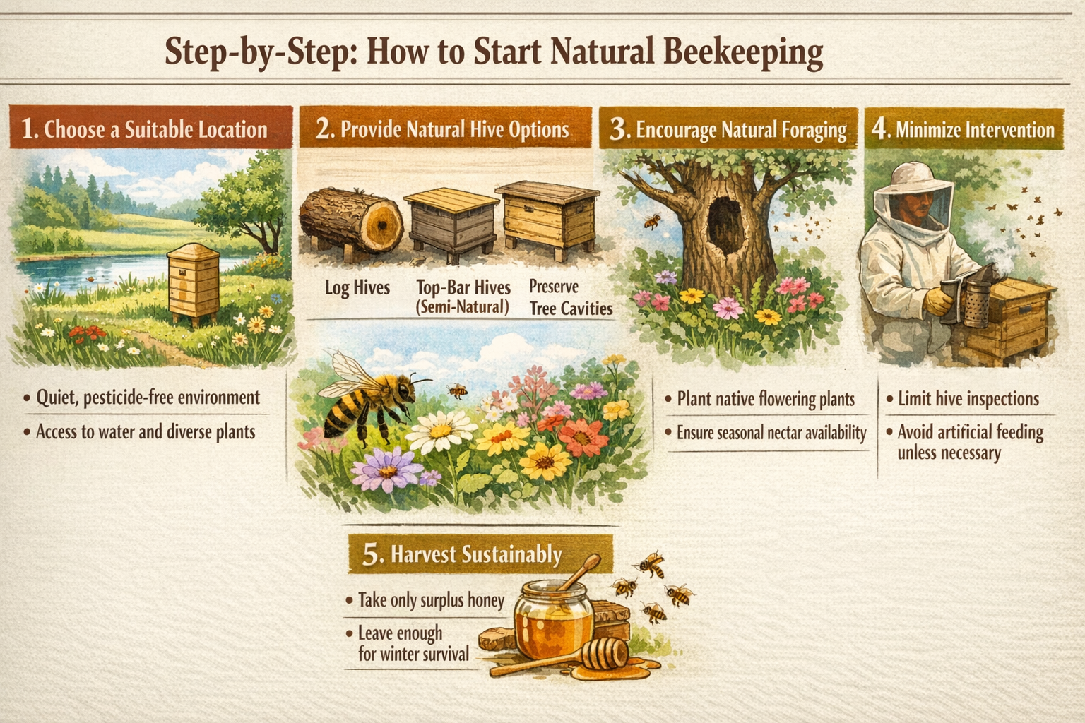 Step-by-Step: How to Start Natural Beekeeping