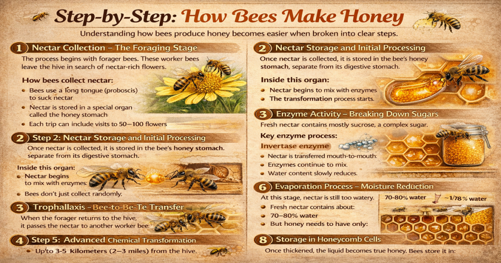 Step-by-Step: How Bees Make Honey
