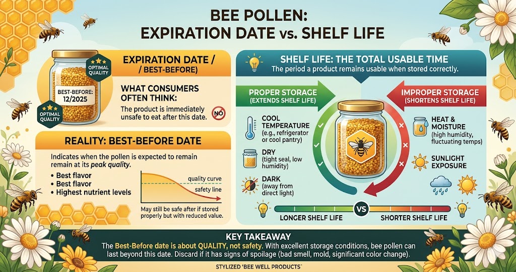 Bee Pollen Expiration Date vs Shelf Life